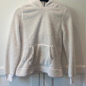 Abercrombie & Fitch Sherpa Hoodie- White